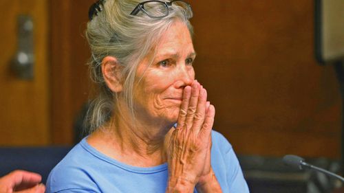 Leslie Van Houten reacts after hearing she is eligible for parole. (Photo: AP)