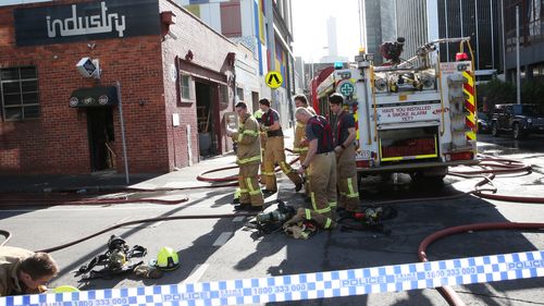 Metropolitan Fire Brigade crews have extinguished the fire which broke out inside the vacant building. (AAP)