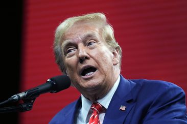 Former President Donald Trump speaks during the National Rifle Association Convention, Saturday, May 18, 2024, in Dallas. (AP Photo/LM Otero)
