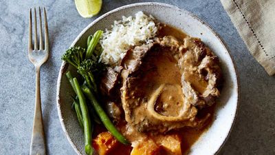 Recipe: <a href="http://kitchen.nine.com.au/2017/06/27/14/16/beef-shin-red-curry-with-pumpkin-and-eggplant" target="_top">Beef shin red curry with pumpkin and eggplant</a><br />
<br />
More: <a href="http://kitchen.nine.com.au/2016/06/06/20/54/easy-does-it-with-slowcooked-meals" target="_top">slow-cooked recipes</a>