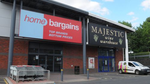 The Home Bargains store in Worcester, central England, where the boy had acid thrown over him.