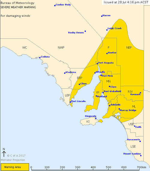 Adelaide residents urged to brace for wild weather this weekend