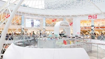 Ladurée Chadstone under a dome of light and looking out over the shopping centre