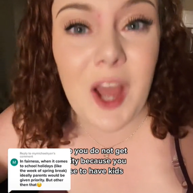 A TikTok user insists working parents should not 'get priority' because they have children.