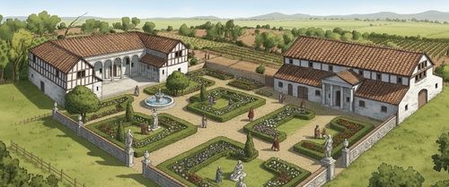 Villa görünümü hakkında yapay zeka tarafından oluşturulmuş bir görüntü