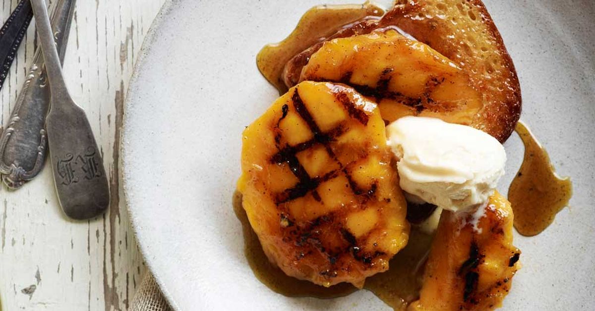 Grilled mango and caramelised brioche recipe - 9Kitchen