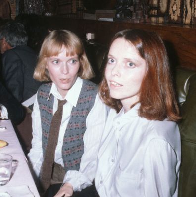Actress Mia Farrow and sister Tisa Farrow attend the party for Romantic Comedy on November 8, 1979 at Trader Vic's in New York City. (Photo by Ron Galella/Ron Galella Collection via Getty Images)