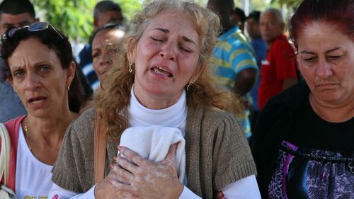 Ines Gonzalez, mother of one of the victims of the plane crash that killed 108 of the 111 occupants of the plane crashed yesterday in Havana, Cuba.