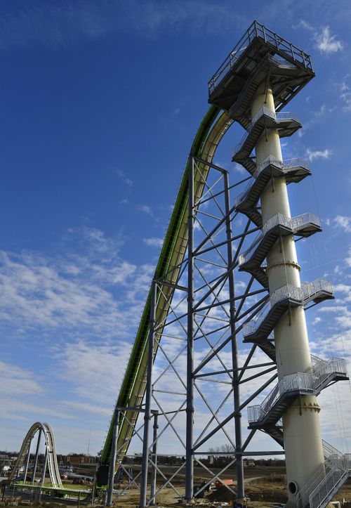 The 17 storey attraction was hailed as the world's biggest water side.