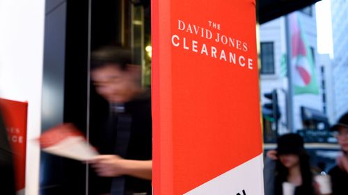 The first shoppers enter David Jones Elizabeth Street Flagship store at 6am for Boxing Day sales in Sydney, Thursday, December 26, 2019. 