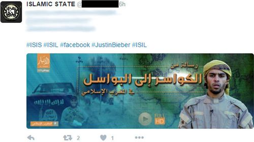 Bieber hashtag used for IS propaganda