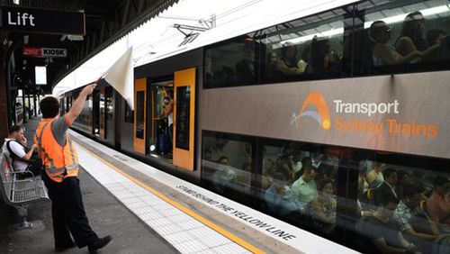 A busy Sydney train