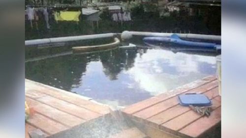 The pool where the 22-month-old drowned. (9NEWS)