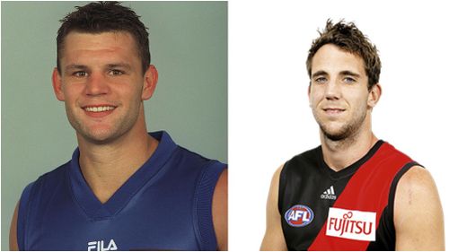 Contessa (left) and Hardingham (right) were former AFL players for the Bulldogs and Bombers respectively. (Getty/ Essendon FC)