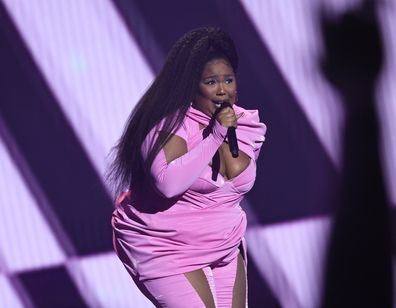 Lizzo performs onstage at the 2022 MTV VMAs at Prudential Center on August 28, 2022 in Newark, New Jersey.