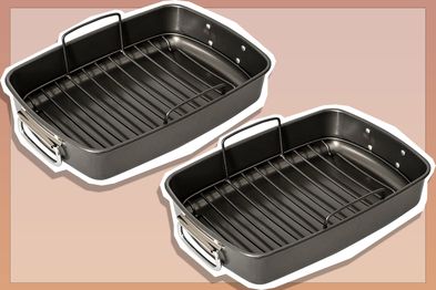 9PR: Bakemaster Non-Stick Roasting Pan with Rack, Grey