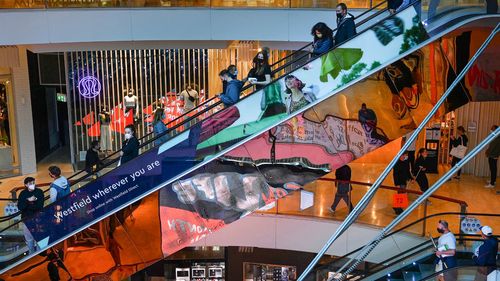 A busy Westfield Bondi Junction, Sydney. 