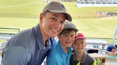 Brad Hassig with twin sons Bridon and Christian.