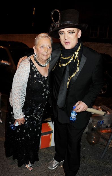 Boy George and his mother Dinah O'Dowd attend his 50th Birthday celebration on June 14, 2011 in London, England.