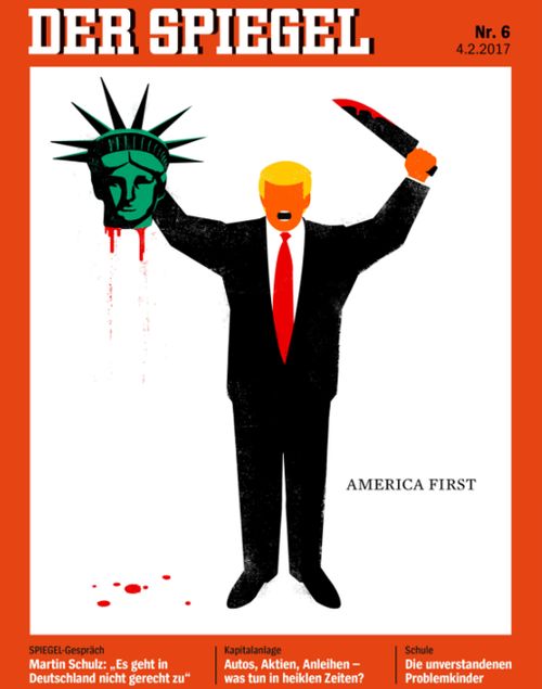 Magazine sparks controversy with cover of Trump beheading Statue of Liberty