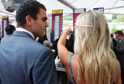 Trackside bookies are always kept busy leading up to the main event.