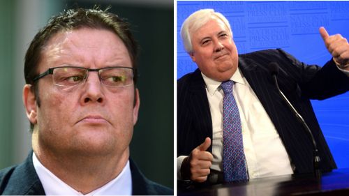 Glenn Lazarus and Clive Palmer. (AAP)
