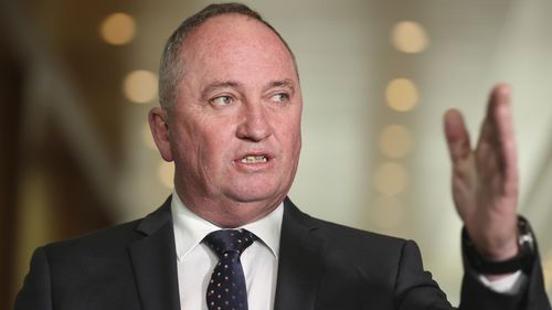 Acting Prime Minister Barnaby Joyce during a press conference at Parliament House in Canberra on  Monday 20 September 2021. 