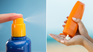 Spray vs cream sunscreen.