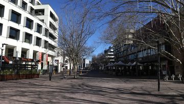 The central business district stands empty amid lockdown in Canberra.