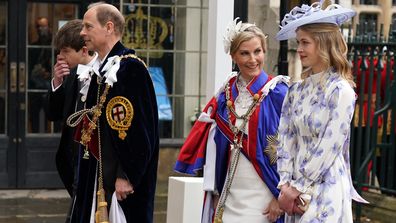 The Duke and Duchess of Edinburgh arriving with Lady Louise Windsor 
