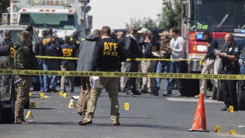 Authorities investigate one of the explosions at a home in Austin, Texas, earlier this week. (AAP)