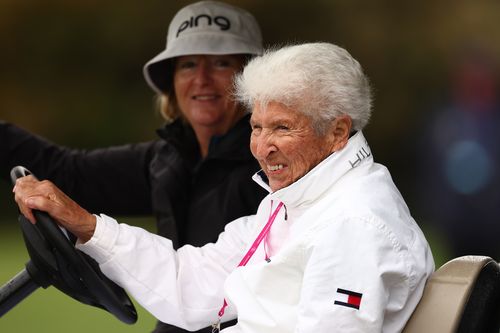 MELBOURNE, AUSTRALIA - NOVEMBER 30: Dawn Fraser spectates on day three of the ISPS Handa Australian Open 2024 at Kingston Heath Golf Club on November 30, 2024 in Melbourne, Australia. (Photo by Morgan Hancock/Getty Images)