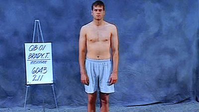 Brady's iconic draft photo at 2000 NFL combine
