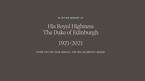 The Duke and Duchess of Sussex Prince Harry and Meghan Markle switch their website to a page in tribute to Prince Philip