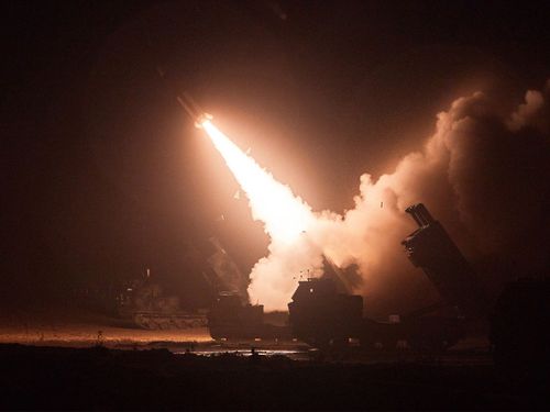A missile is fired during a joint training between the United States and South Korea on June 6, 2022