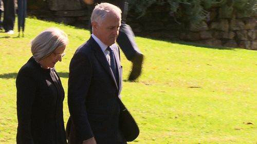 Prime Minister Malcolm Turnbull and wife, Lucy. (9NEWS)