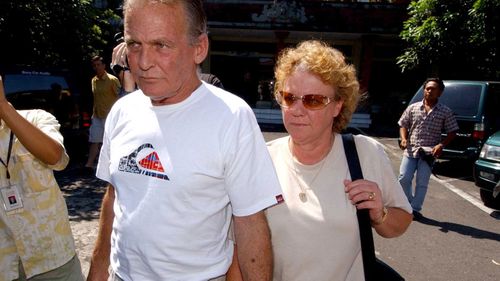 Lawrence's parents pictured after her arrest in 2005.