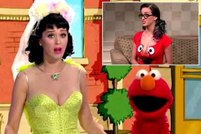 Katy Perry has a mightily impressive cleavage &mdash; a little too impressive for parents who objected to her jiggle-heavy cameo on <I>Sesame Street</I>, where she appeared alongside Elmo in a parody of her hit song 'Hot and Cold'. The clip was deemed internet-only and banned from the TV show.<br/><br/>Katy got her own back when she later appeared on <I>Saturday Night Live</I> wearing an extremely tight red T-shirt that just so happened to have Elmo's face plastered prominently over her... er, chestal area.