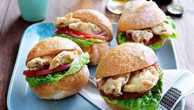Recipe:&nbsp;<a href="http://kitchen.nine.com.au/2016/05/16/14/42/oyster-poboys" target="_top">Oyster po'boys</a>