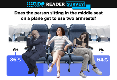Does the person sitting in the middle seat on a plane get to use two armrests