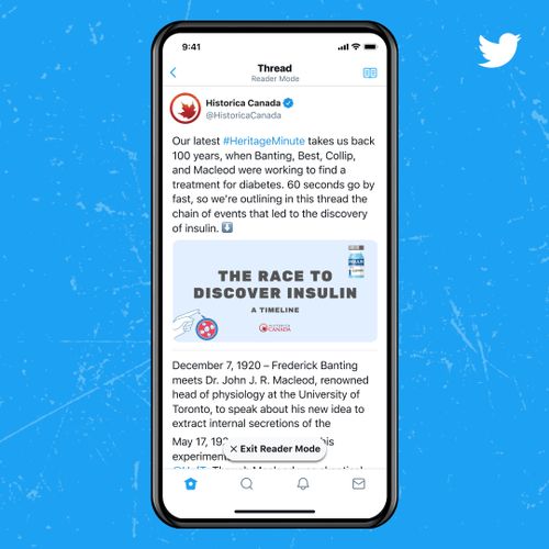 Reader Mode turns long threads on Twitter into easy-to-read text. 