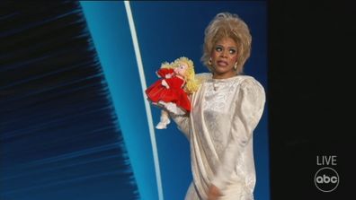 Regina Hall dresses as Tammy Faye during the 2022 Oscars