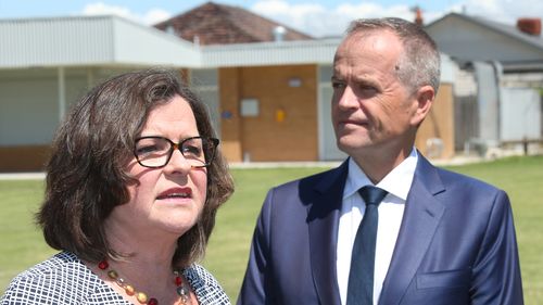 Labor leader Bill Shorten announces Ged Kearney as the Labor candidate to contest the Batman by-election at a press conference in Preston. (AAP)