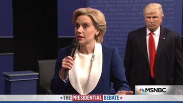 9RAW: SNL mocks Donald Trump lurking behind Hillary Clinton in second debate