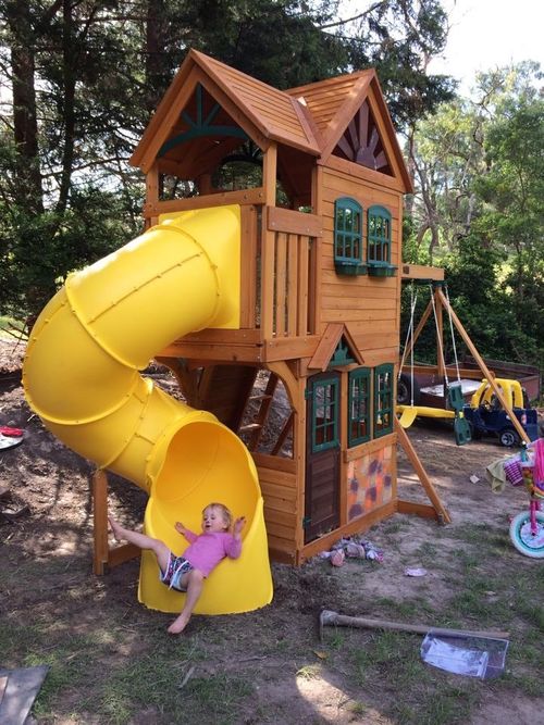 The cubby house in pristine condition.