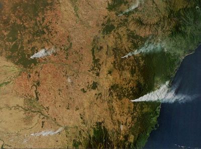 Smoke from NSW fires seen from space