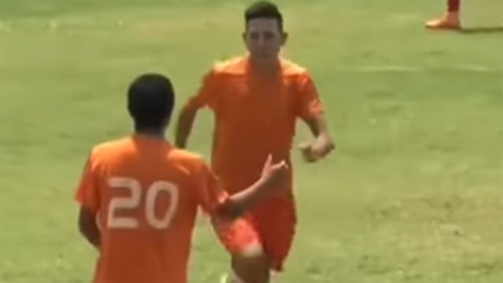 Football player in Mexcio jumps into a fence in bizarre post goal celebration