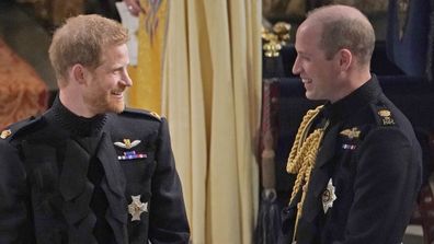 Prince Harry and Prince William at the royal wedding