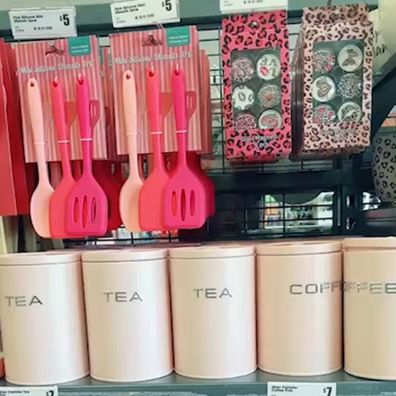 The Reject Shop pink homewares 2025