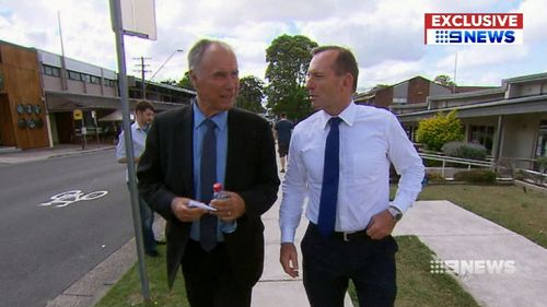 Mr Alexander with Tony Abbott today. (9NEWS)